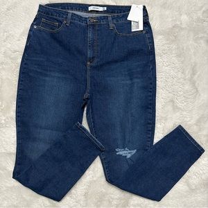 Just Fab Shaping High Waisted  Stretch Dark Blue Jeans Size 36